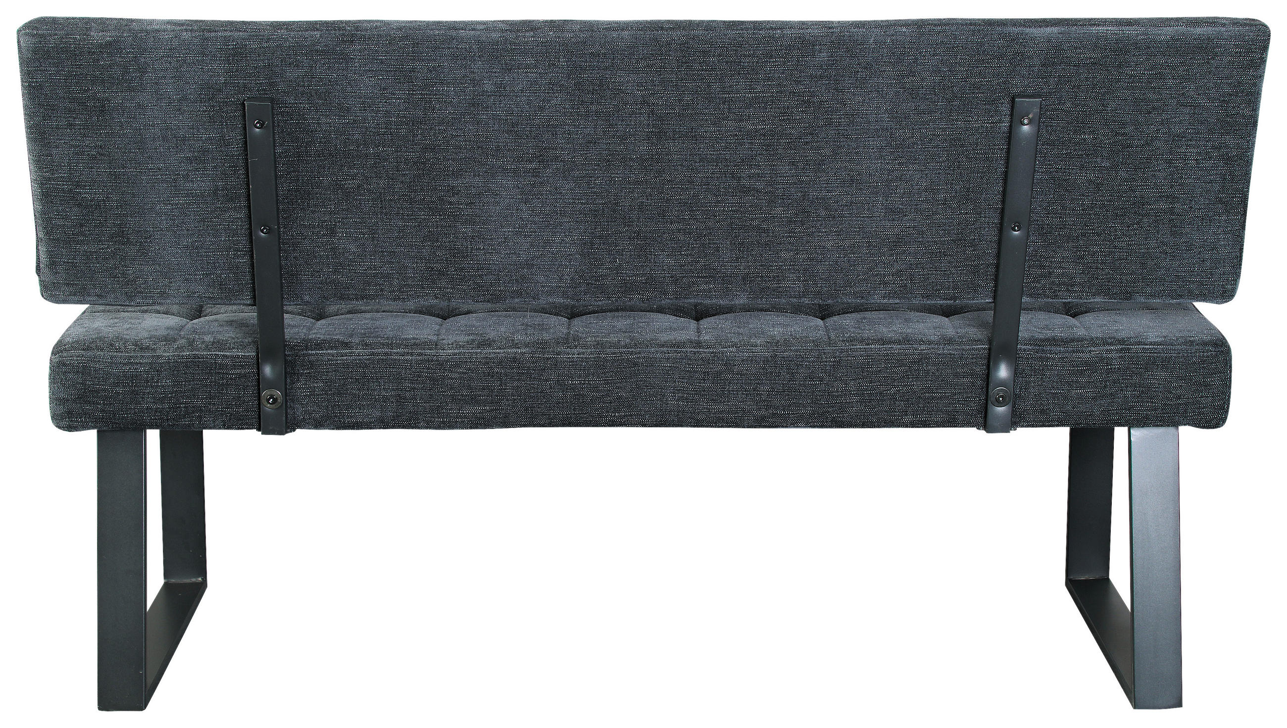 SITZBANK in Metall, Textil Dunkelgrau - Dunkelgrau/Schwarz, MODERN, Textil/Metall (140/85/56cm) - MID.YOU