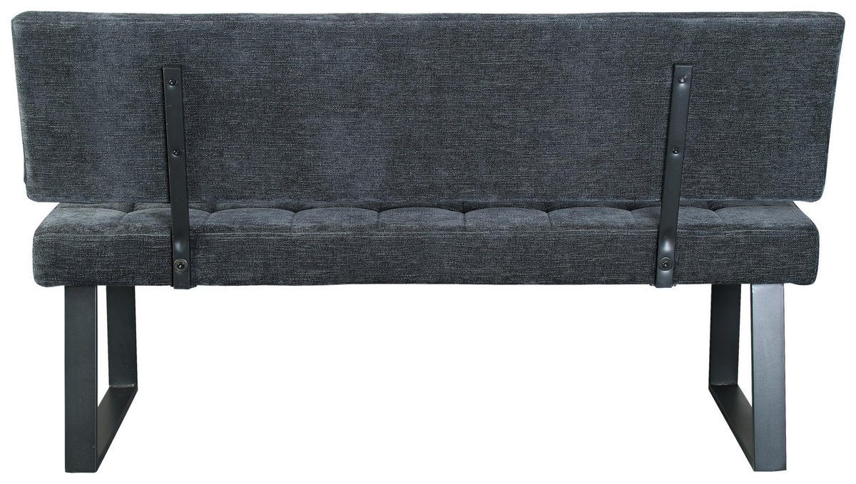 SITZBANK in Metall, Textil Dunkelgrau  - Dunkelgrau/Schwarz, Modern, Textil/Metall (140/85/56cm) - MID.YOU
