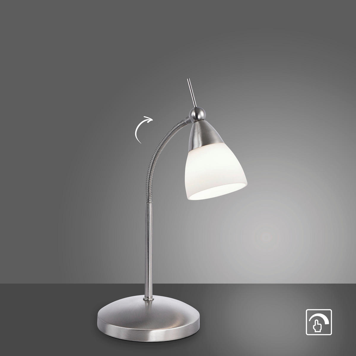 LED-TISCHLEUCHTE 30/29.5/45 cm   - Edelstahlfarben, Basics, Glas/Metall (30/29.5/45cm) - Paul Neuhaus