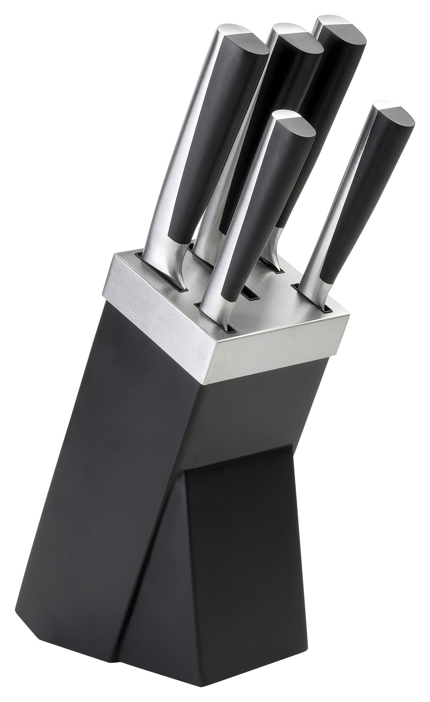 MESSERBLOCK Perfect Cut 6-teilig  - Schwarz, Design, Holz/Metall (17/9,5/36cm) - Justinus