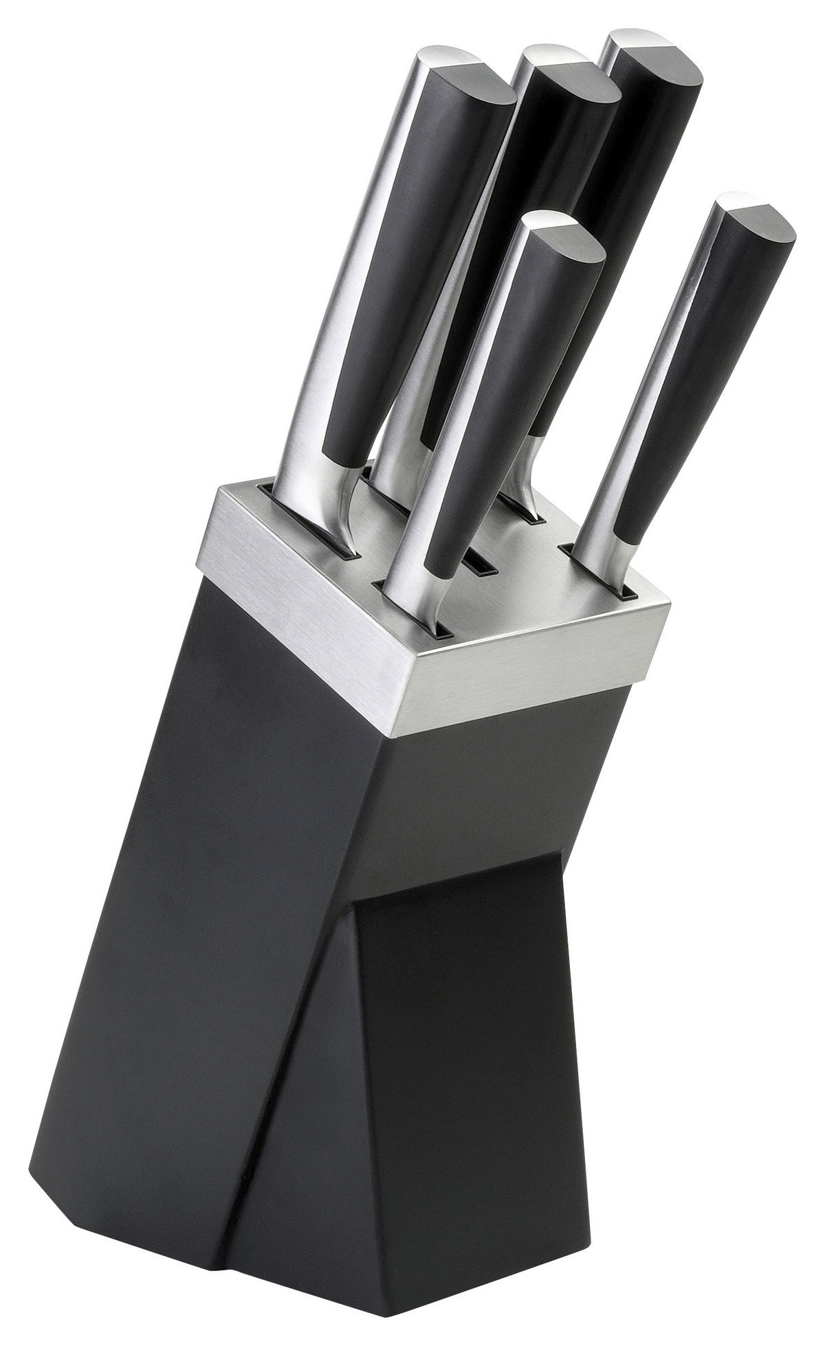 MESSERBLOCK Perfect Cut 6-teilig  - Schwarz, Design, Holz/Metall (17/9,5/36cm) - Justinus