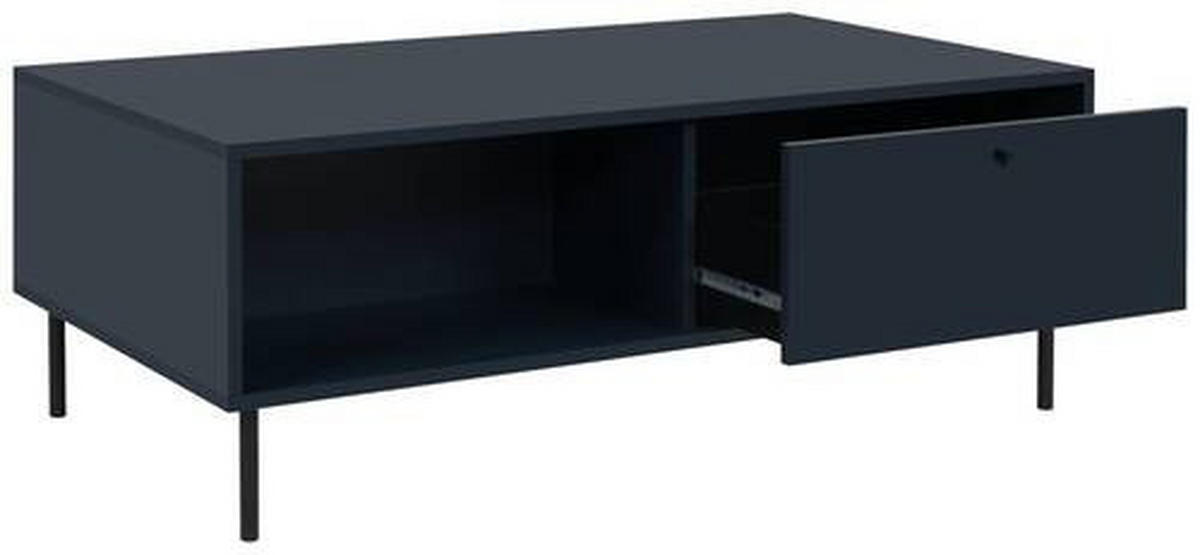 KONFERENČNÍ STOLEK, tmavě modrá, kompozitní dřevo, 110/60/40 cm - černá/tmavě modrá, Moderní, kov/kompozitní dřevo (110/60/40cm) - MID.YOU
