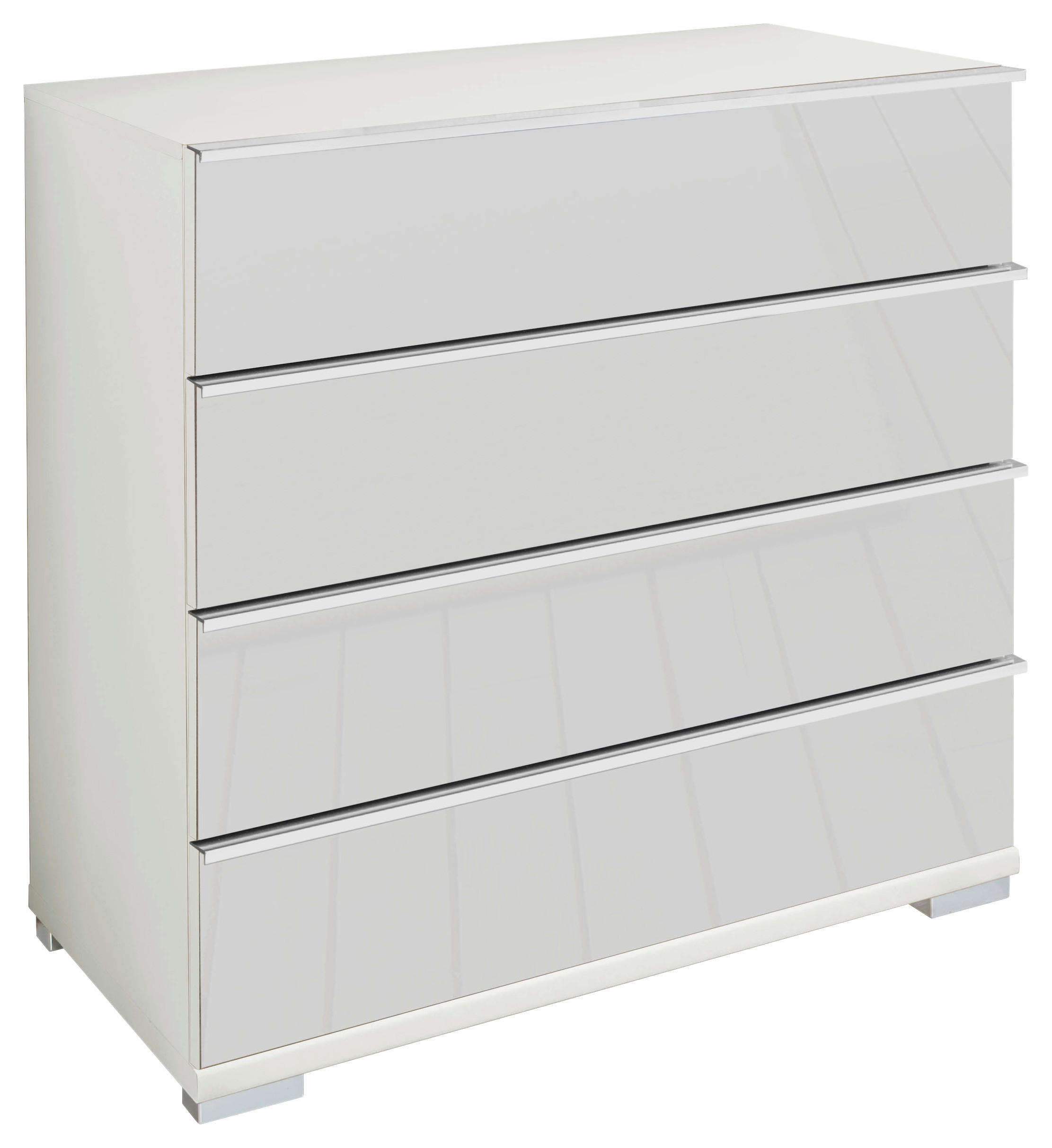 KOMMODE 75/82/42 cm Weiss  - Chromfarben/Weiss, Basics, Glas/Holzwerkstoff (75/82/42cm) - Venda