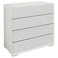 KOMMODE  in 75/82/42 cm  - Chromfarben/Weiß, Basics, Glas/Holzwerkstoff (75/82/42cm) - Venda