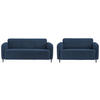 SITZGARNITUR Teddystoff Blau  - Blau/Schwarz, MODERN, Textil/Metall (180/76/90cm) - Livetastic
