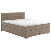 BOXSPRING-ÁGY 160/200 cm  világosszürke  - világosszürke/króm, Basics, faalapú anyag/textil (160/200cm) - Carryhome