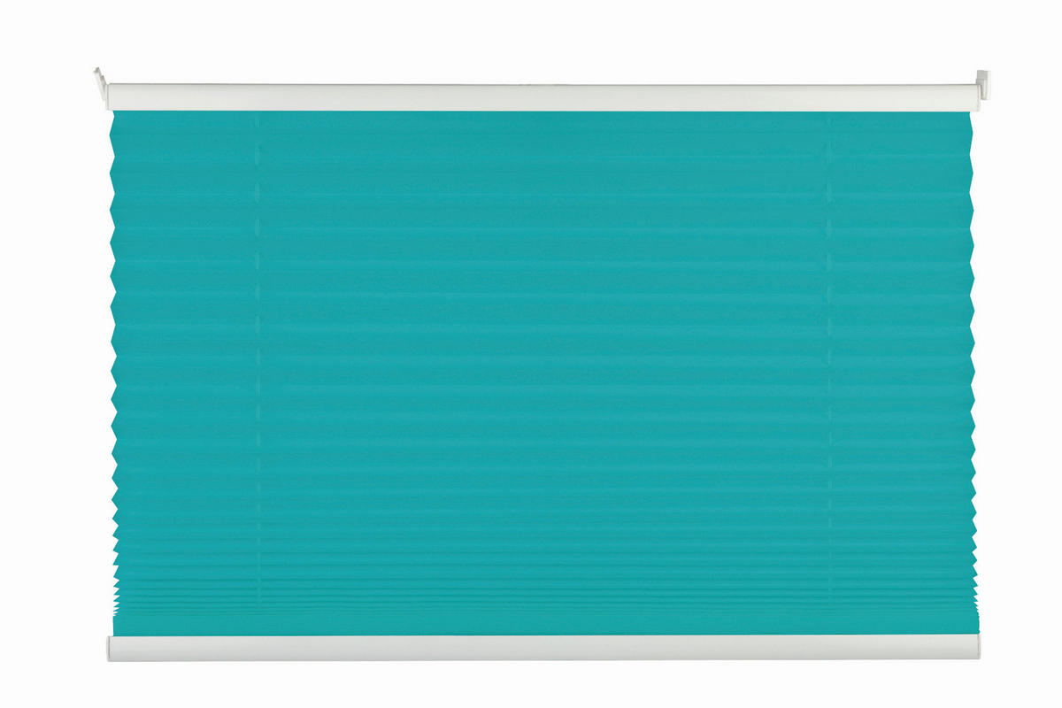 PLISSEE  halbtransparent   60/130 cm   - Blau, Basics, Textil (60/130cm)