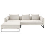 ECKSOFA  in Feincord Weiß  178/284 cm  - Schwarz/Weiß, KONVENTIONELL, Textil/Metall (178/284cm) - Hom`in