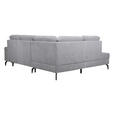 ECKSOFA Hellgrau Velours Bettkasten, Sitzvorzug  - Hellgrau/Schwarz, KONVENTIONELL, Textil/Metall (206/253cm) - Venda
