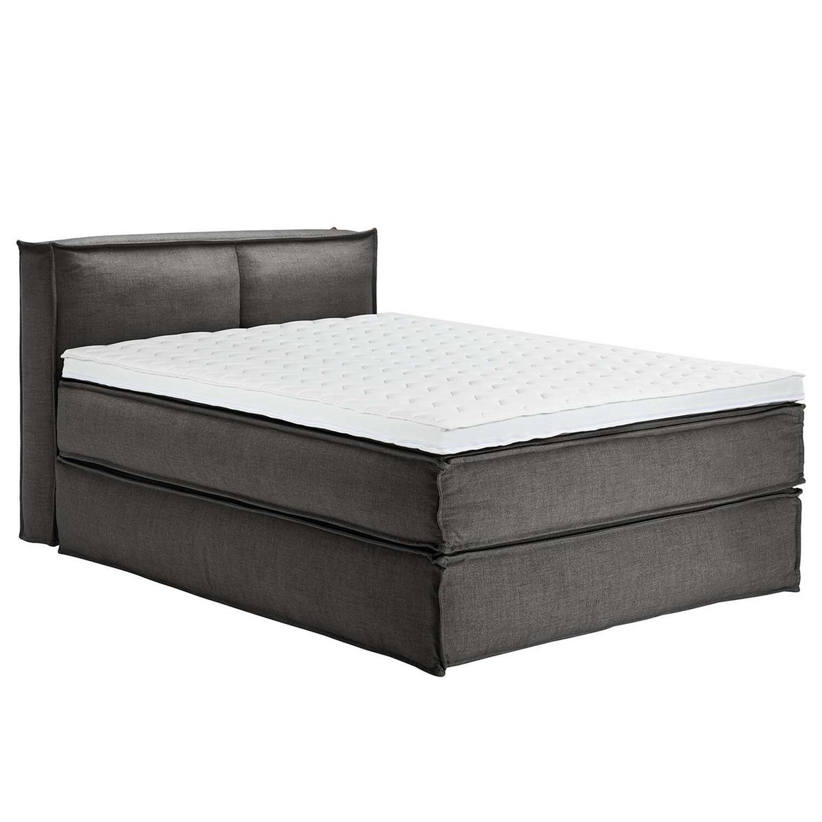 BOXSPRINGBETT 140/200 cm  in Anthrazit  - Anthrazit/Schwarz, Design, Textil (140/200cm) - home24