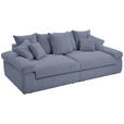 BIGSOFA in Cord Grau  - Schwarz/Grau, Design, Kunststoff/Textil (260/90/140cm) - Ambia Home