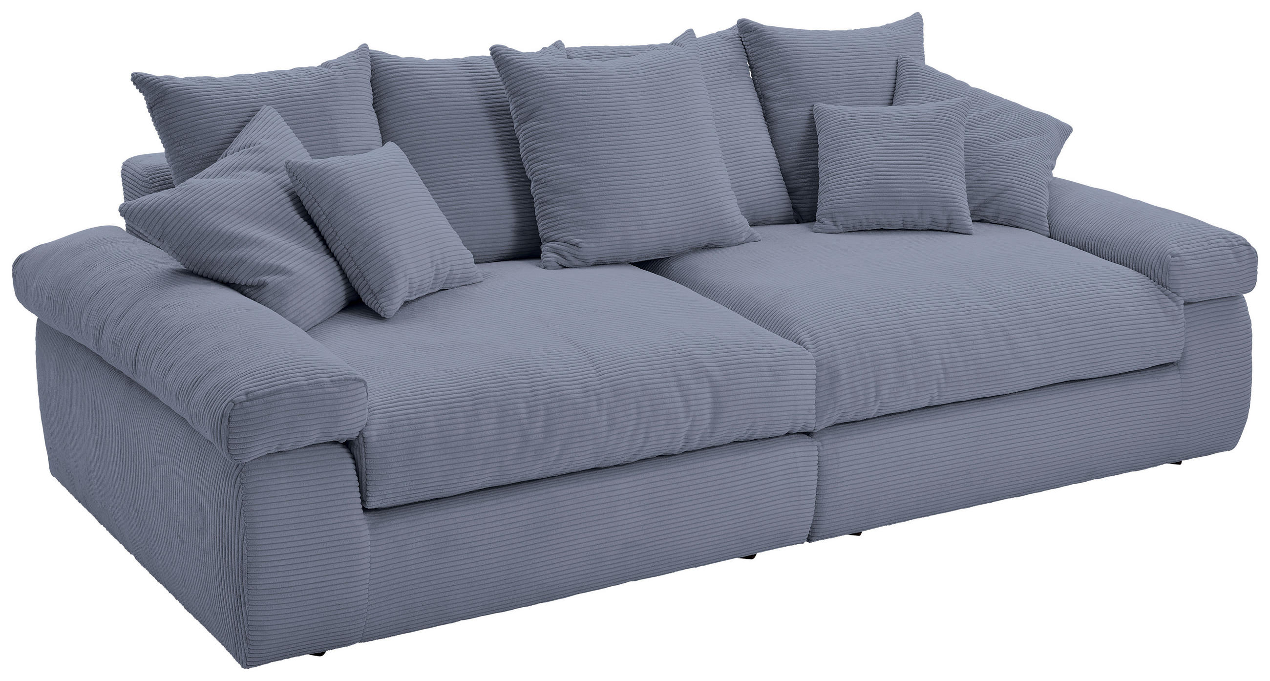 BIGSOFA Cord Grau  - Schwarz/Grau, Design, Kunststoff/Textil (260/90/140cm) - Ambia Home