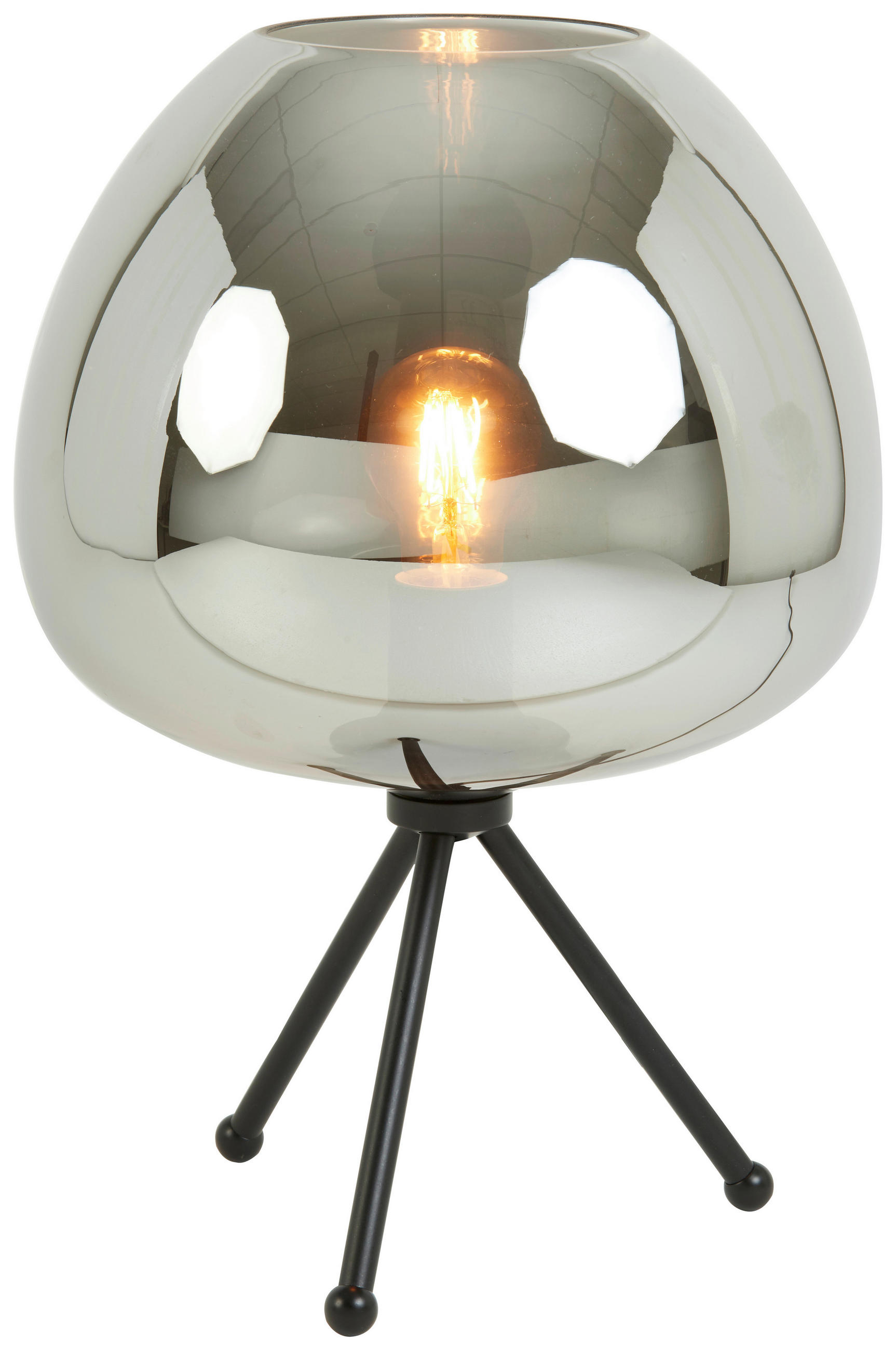 TISCHLEUCHTE 30/43 cm   - Grau, Design, Glas (30/43cm) - Light & Living