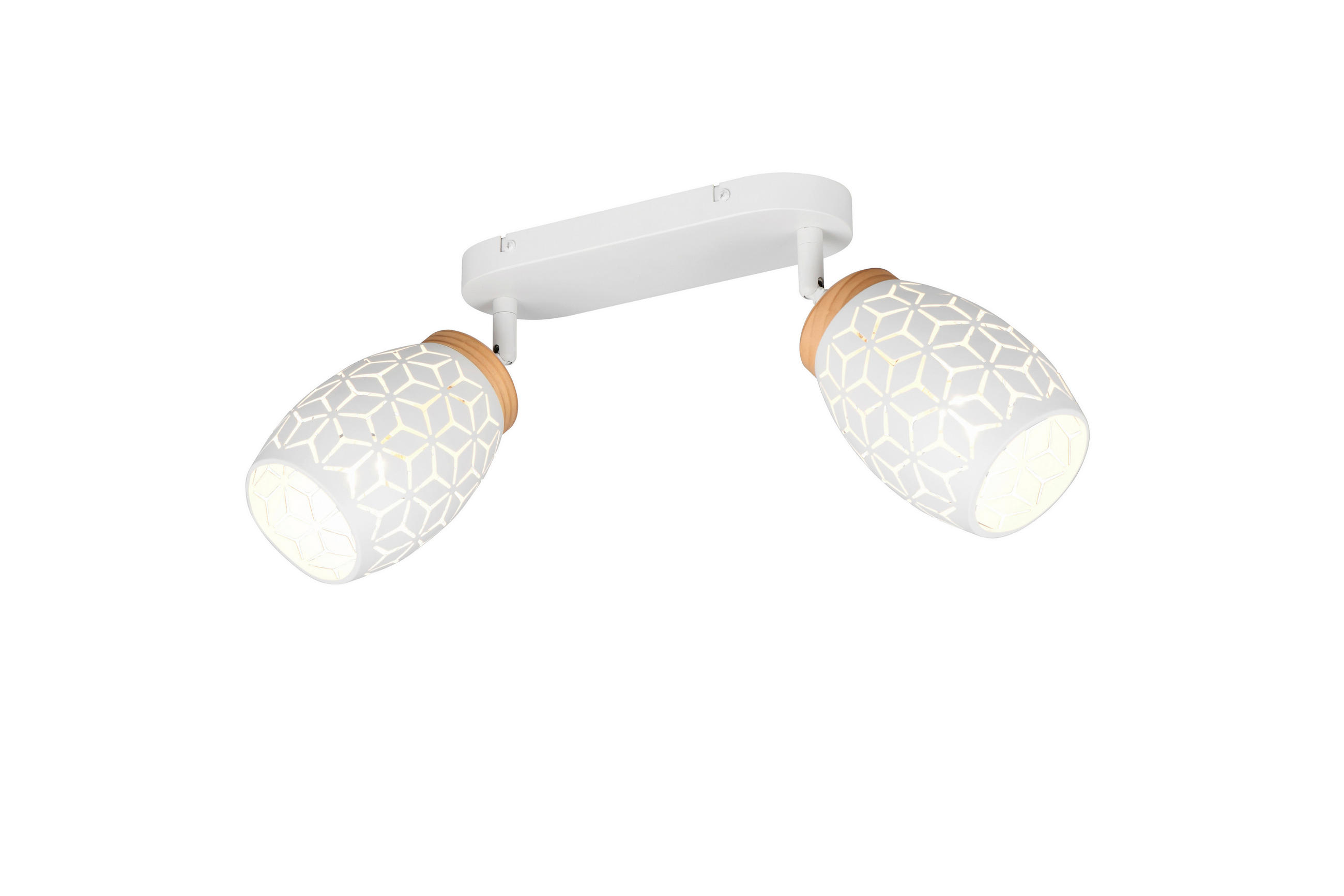 TAKSPOTLIGHT 28/27/12 cm   - vit/naturfärgad, Trend, metall/trä (28/27/12cm)