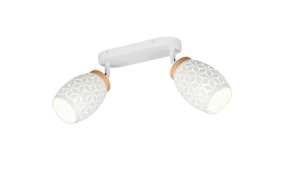 TAKSPOTLIGHT 28/27/12 cm   - vit/naturfärgad, Trend, metall/trä (28/27/12cm)