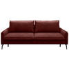 SCHLAFSOFA  mit Liegefunktion, Rücken echt Chenille Bordeaux  - Bordeaux/Schwarz, KONVENTIONELL, Textil/Metall (223/89/107cm) - Carryhome