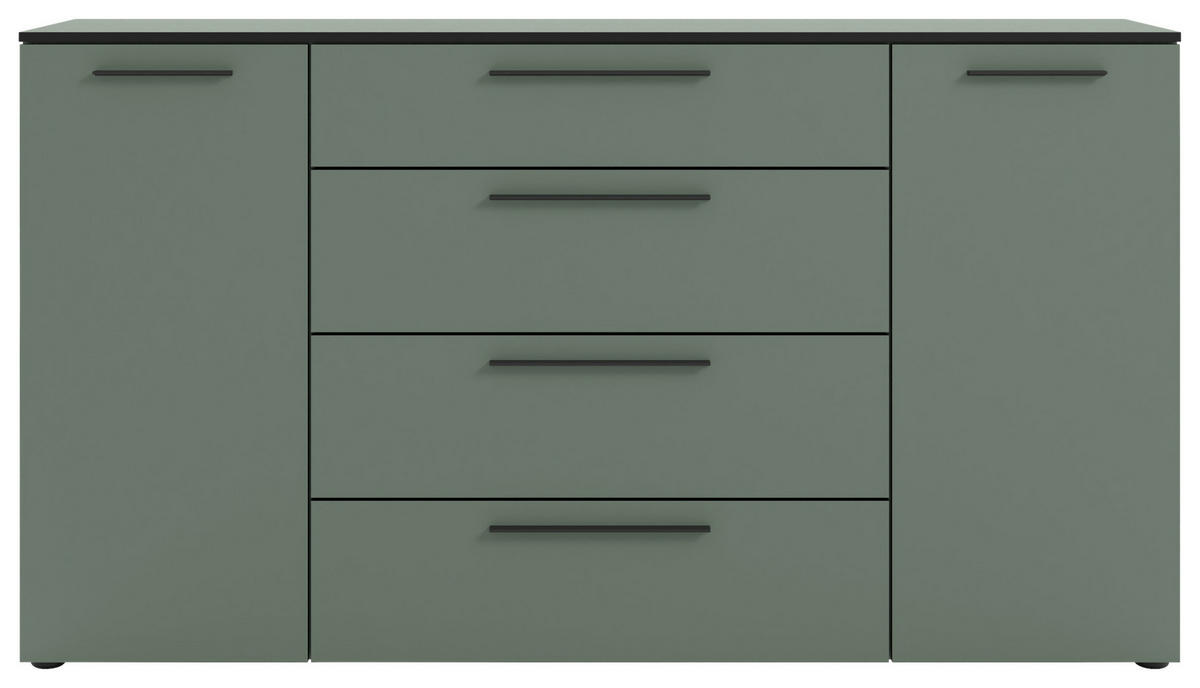 SIDEBOARD Soul  in 180/99,8/40 cm  - Schilfgrün/Schwarz, MODERN, Holzwerkstoff/Kunststoff (180/99,8/40cm)