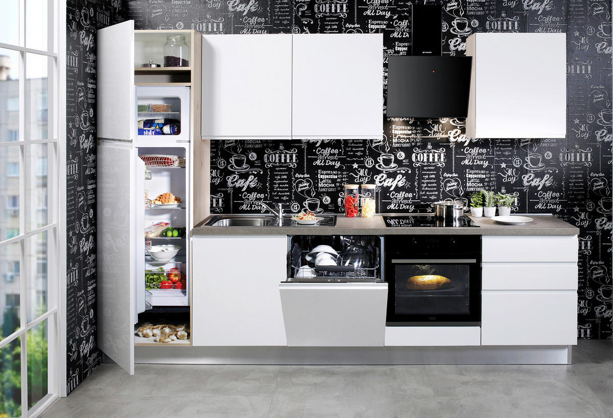 KUHINJSKI BLOK BREZ APARATOV - bela, Basics, leseni material (300/219/60cm) - Stylife