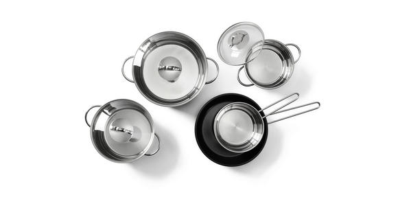 KOCHTOPFSET VERONA 5-teilig - Klar/Edelstahlfarben, Basics, Glas/Kunststoff - Homeware Profession.