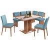 ECKBANKGRUPPE in Textil, Holzwerkstoff Eichefarben, Hellblau  - Eichefarben/Hellblau, Konventionell, Holzwerkstoff/Textil - Cantus