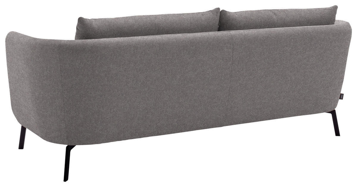 3-SITZER-SOFA Flachgewebe Grau, Lila  - Lila/Schwarz, Design, Textil/Metall (210/71/91cm) - Schöner Wohnen