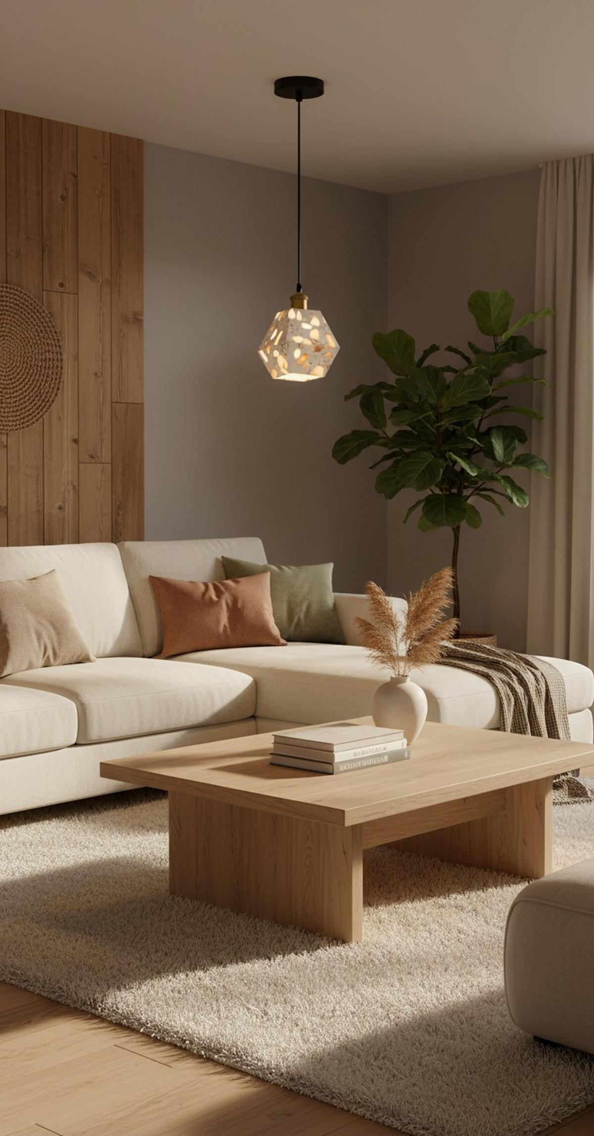 HÄNGELEUCHTE 15/15/120 cm  - Beige, Design, Stein/Metall (15/15/120cm) - Collet's Monde