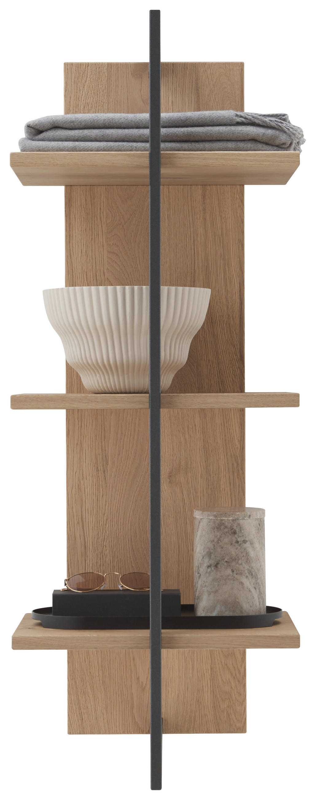 WANDREGAL 38,4/115,2/33 cm  - Eichefarben/Graphitfarben, Natur, Holz (38,4/115,2/33cm) - Valdera