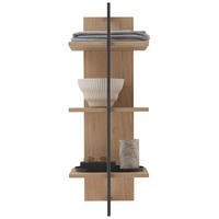 WANDREGAL  - Eichefarben/Graphitfarben, Natur, Holz (38,4/115,2/33cm) - Valdera