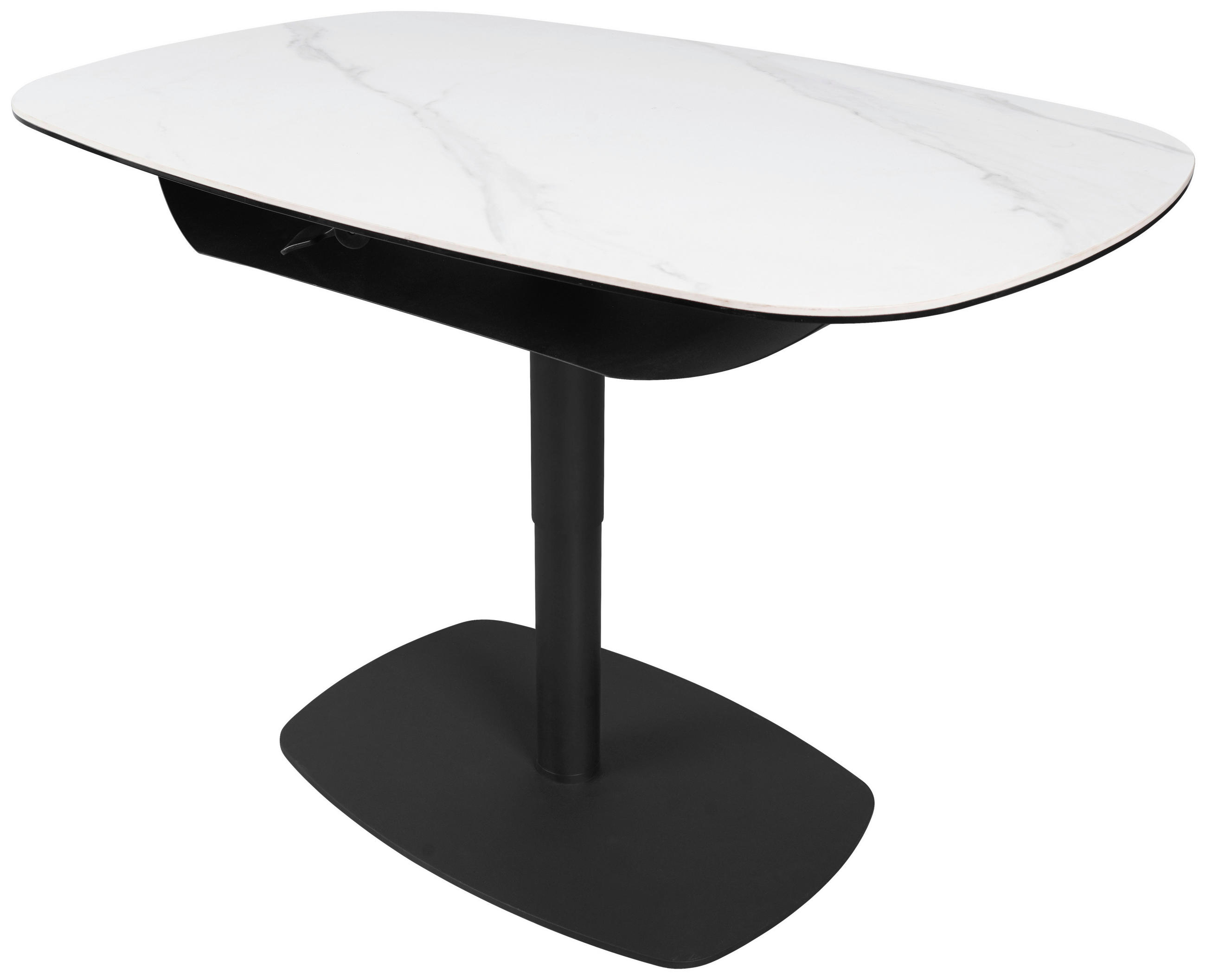 Thumbnail - Dieter Knoll Couchtisch, Anthrazit, Weiß, Metall, Glas, Keramik, rechteckig, Säule, Bodenplatte, 70x50-75x110 cm, höhenv...