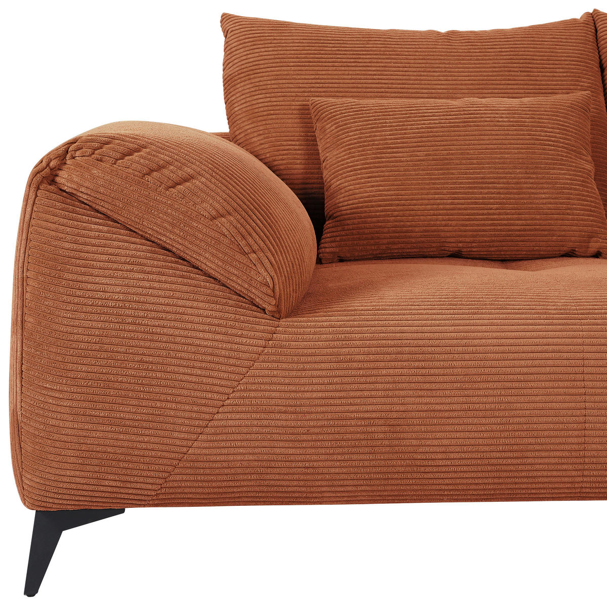 ECKSOFA in Cord Rostfarben  - Rostfarben/Schwarz, Konventionell, Textil/Metall (311/176cm) - Carryhome