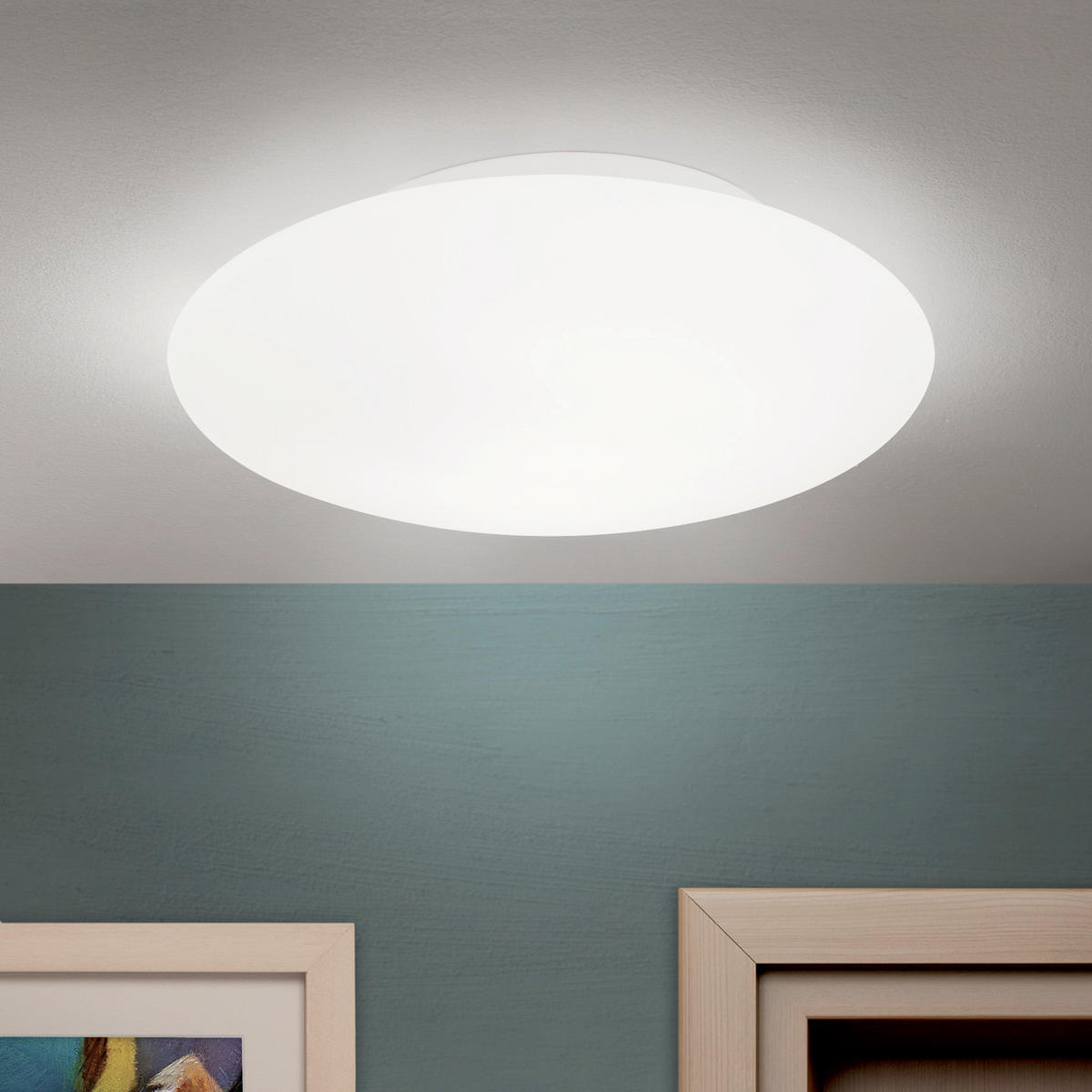 DECKENLEUCHTE Alba 30/10 cm   - Weiß, Basics, Glas/Metall (30/10cm)