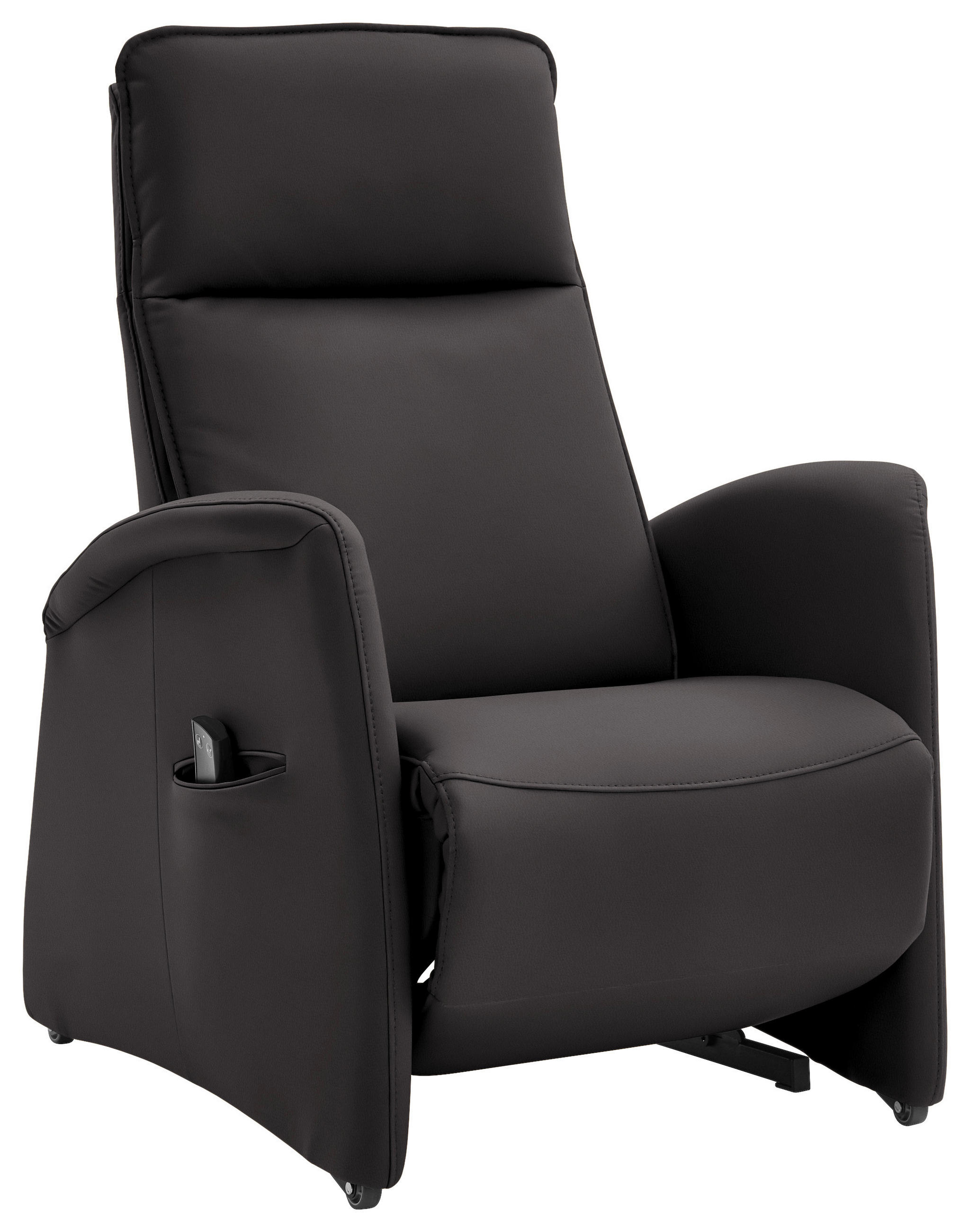 FERNSEHSESSEL in Dunkelbraun  - Dunkelbraun/Schwarz, Design, Leder/Kunststoff (79/114/87-176cm) - Valdera