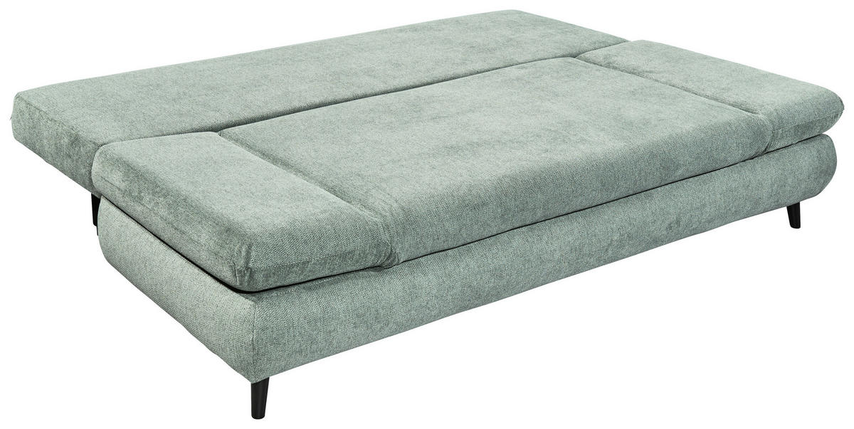 KANAPÉÁGY textil, faalapú anyag szürkéskék  - fekete/szürkéskék, Konventionell, műanyag/faalapú anyag (212/88/101cm) - MID.YOU