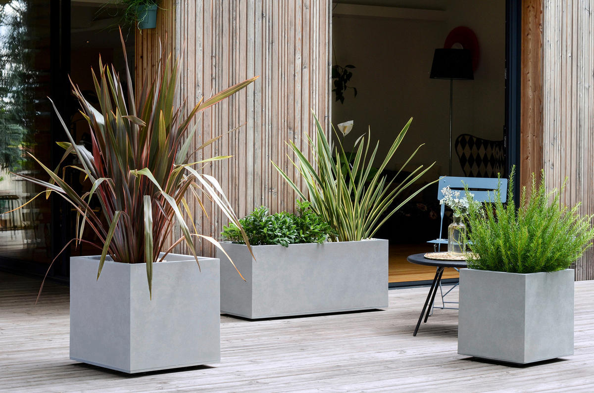 PFLANZTOPF   - Grau, Basics, Kunststoff (100/43/40cm) - Ambia Garden