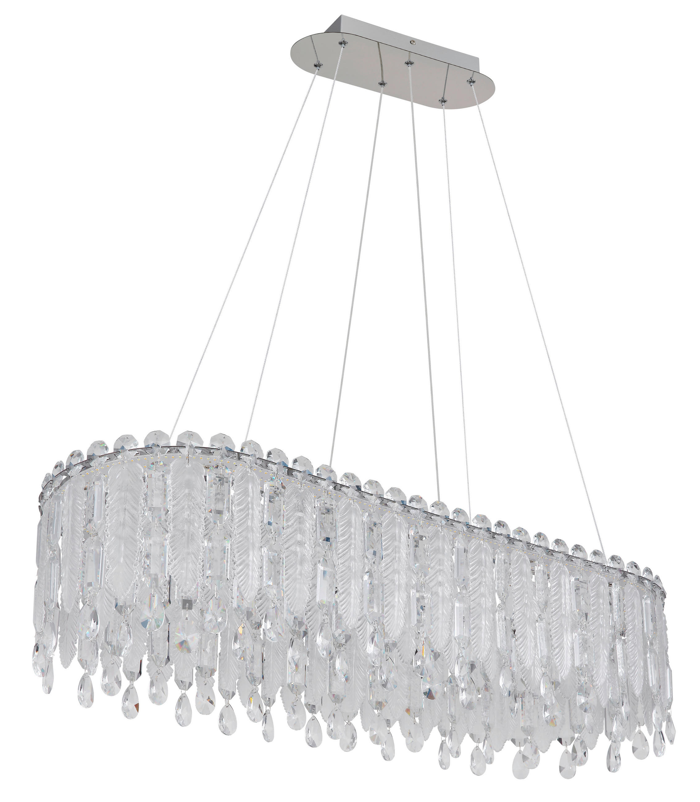 LED-HÄNGELEUCHTE KLUNKA 99/36/120 cm   - Klar/Chromfarben, LIFESTYLE, Glas/Kunststoff (99/36/120cm) - Globo