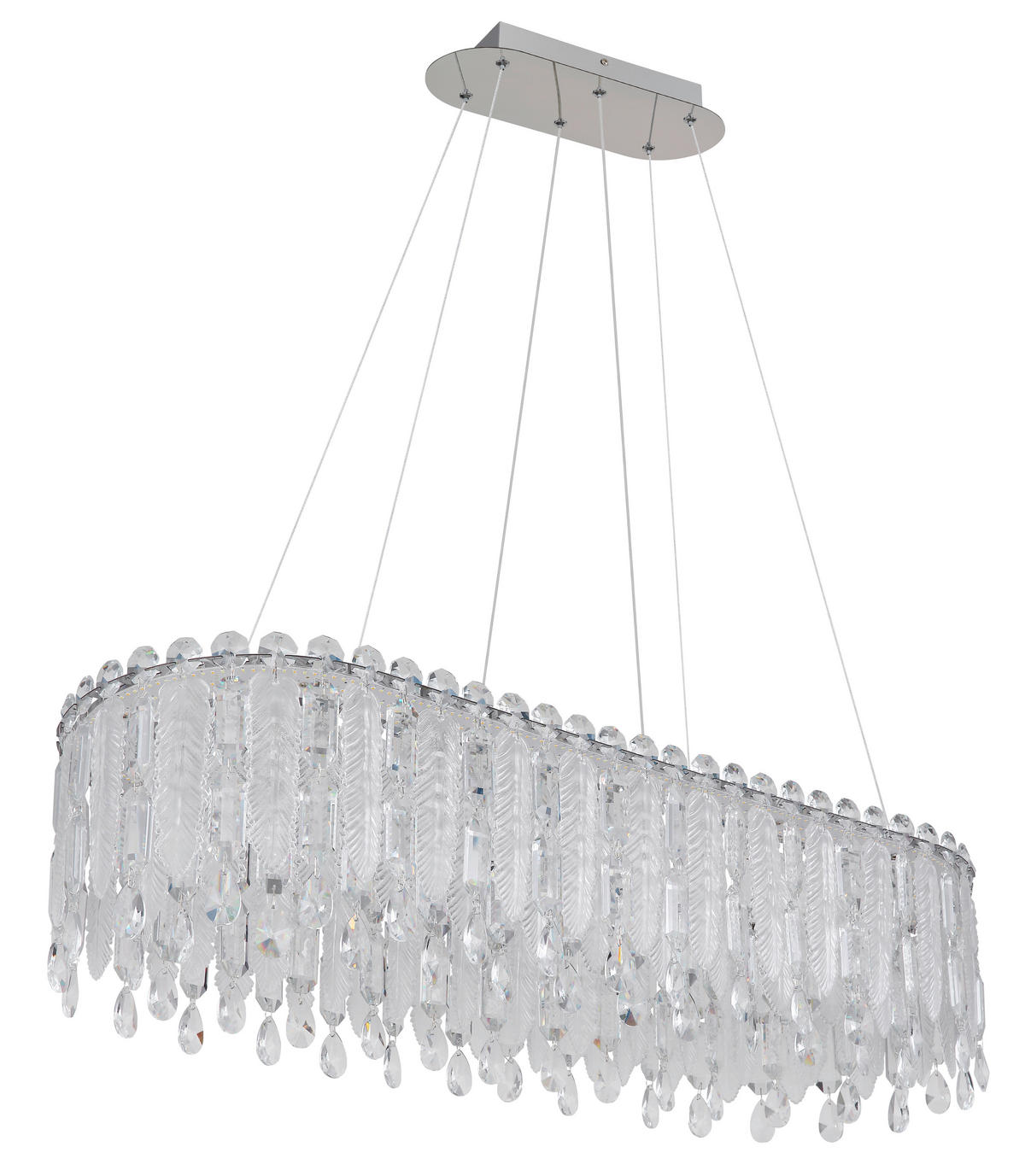 LED-HÄNGELEUCHTE 99/36/120 cm  - Klar/Chromfarben, LIFESTYLE, Glas/Kunststoff (99/36/120cm) - Globo
