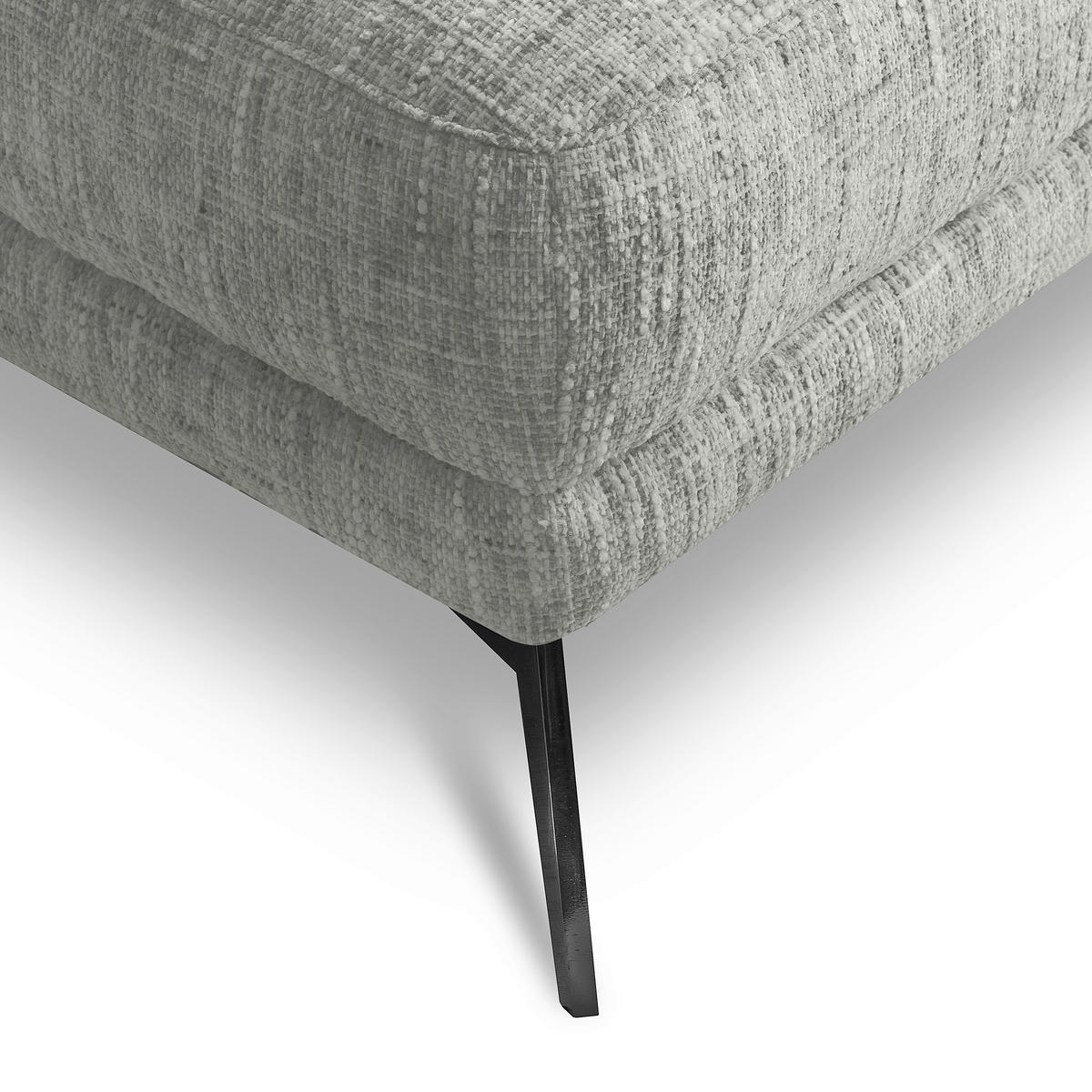 HOCKER Textil Grau  - Schwarz/Grau, Design, Textil/Metall (96/45/80cm) - P & B