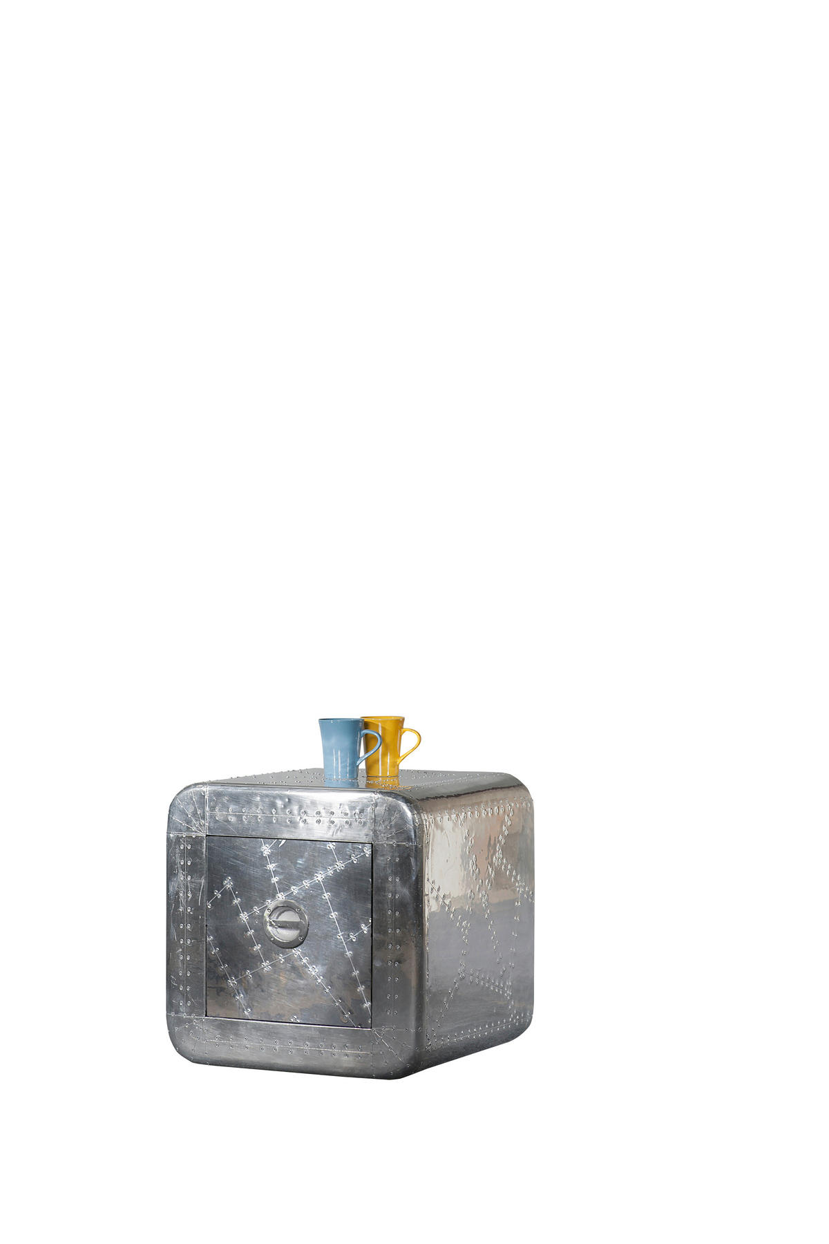 NACHTKÄSTCHEN 50/50/50 cm  in massiv Mangoholz Silberfarben  - Silberfarben, Basics, Holz/Holzwerkstoff (50/50/50cm) - Livetastic