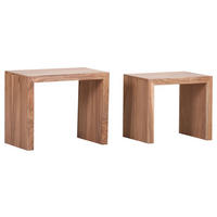 BEISTELLTISCHSET Akazie massiv rechteckig Akaziefarben  - Akaziefarben, LIFESTYLE, Holz (45-55/35/40-45cm) - Landscape