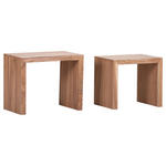 BEISTELLTISCHSET Akazie massiv rechteckig Akaziefarben  - Akaziefarben, LIFESTYLE, Holz (45-55/35/40-45cm) - Landscape