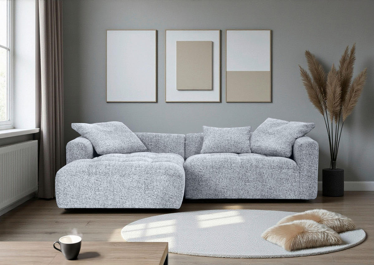 ECKSOFA Schwarz, Weiß  - Schwarz/Weiß, KONVENTIONELL, Kunststoff/Textil (170/276cm) - Carryhome