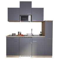 MODULKÖK 180 cm   i grå  - aluminiumfärg/grå, Basics, trämaterial/plast (180cm) - Respekta