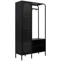 GARDEROBE  in 101,6/185/40 cm  - Schwarz, Design, Glas/Metall (101,6/185/40cm) - MID.YOU