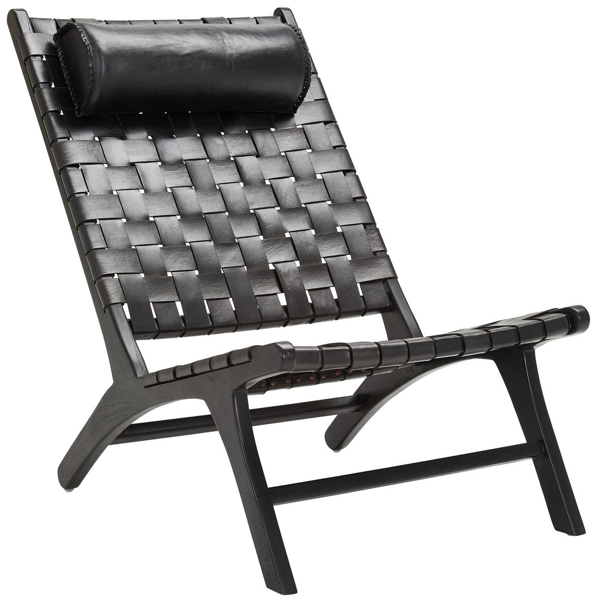 FOTEL - fekete, Basics, bőr/fa (65/98/90cm) - MID.YOU