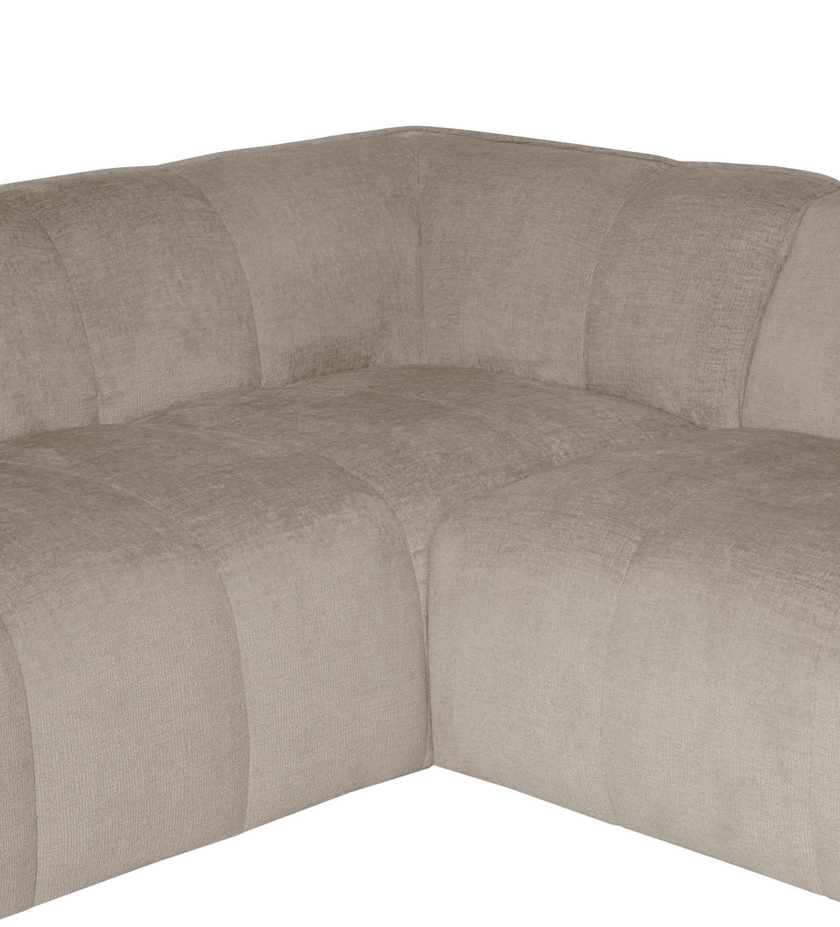 ECKSOFA LIVOLI in Chenille Creme  260/218 cm  - Creme/Schwarz, Design, Textil (260/218cm) - MID.YOU