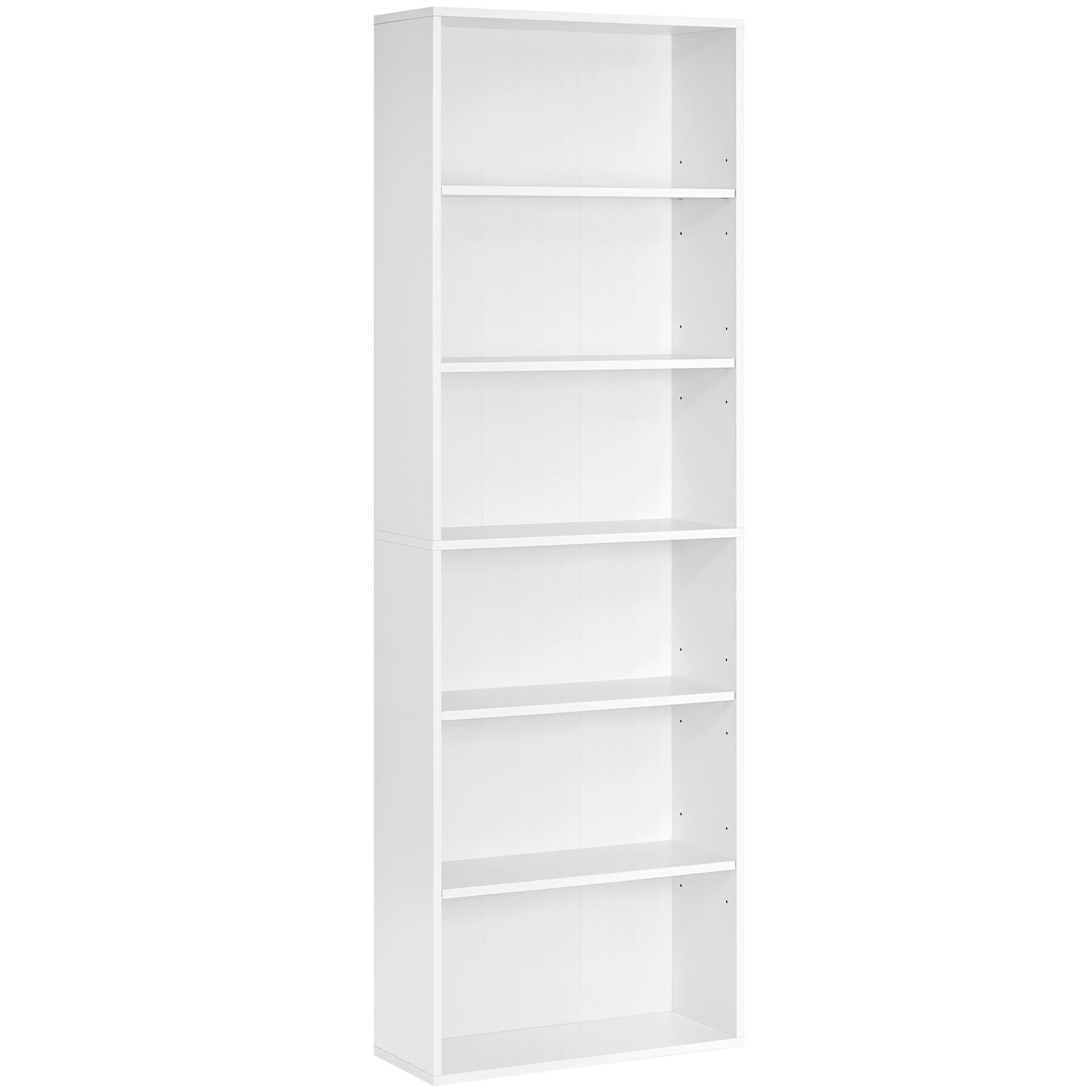 NÁSTENNÁ KNIŽNICA, biela, 60/178,5/24 cm - biela, Basics, kompozitné drevo (60/178,5/24cm) - Boxxx