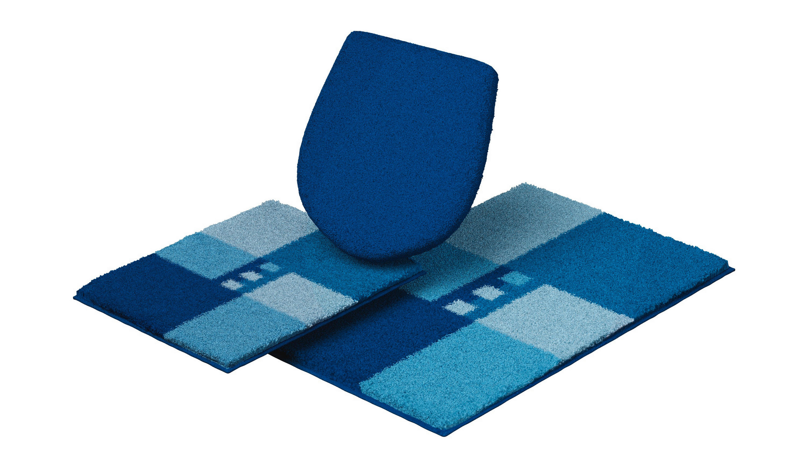 BADEMATTENSET Blau  - Blau, Basics, Kunststoff/Textil - Grund