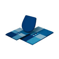 BADEMATTENSET Blau  - Blau, Basics, Kunststoff/Textil - Grund