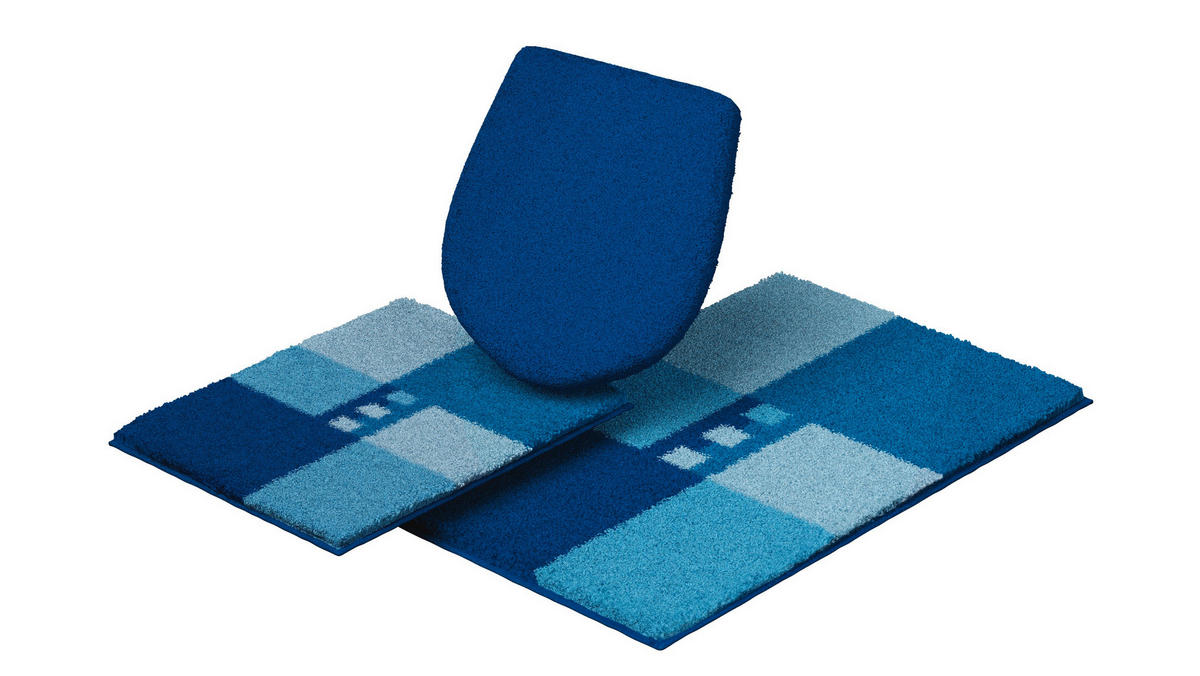 BADEMATTENSET Blau  - Blau, Basics, Kunststoff/Textil - Grund