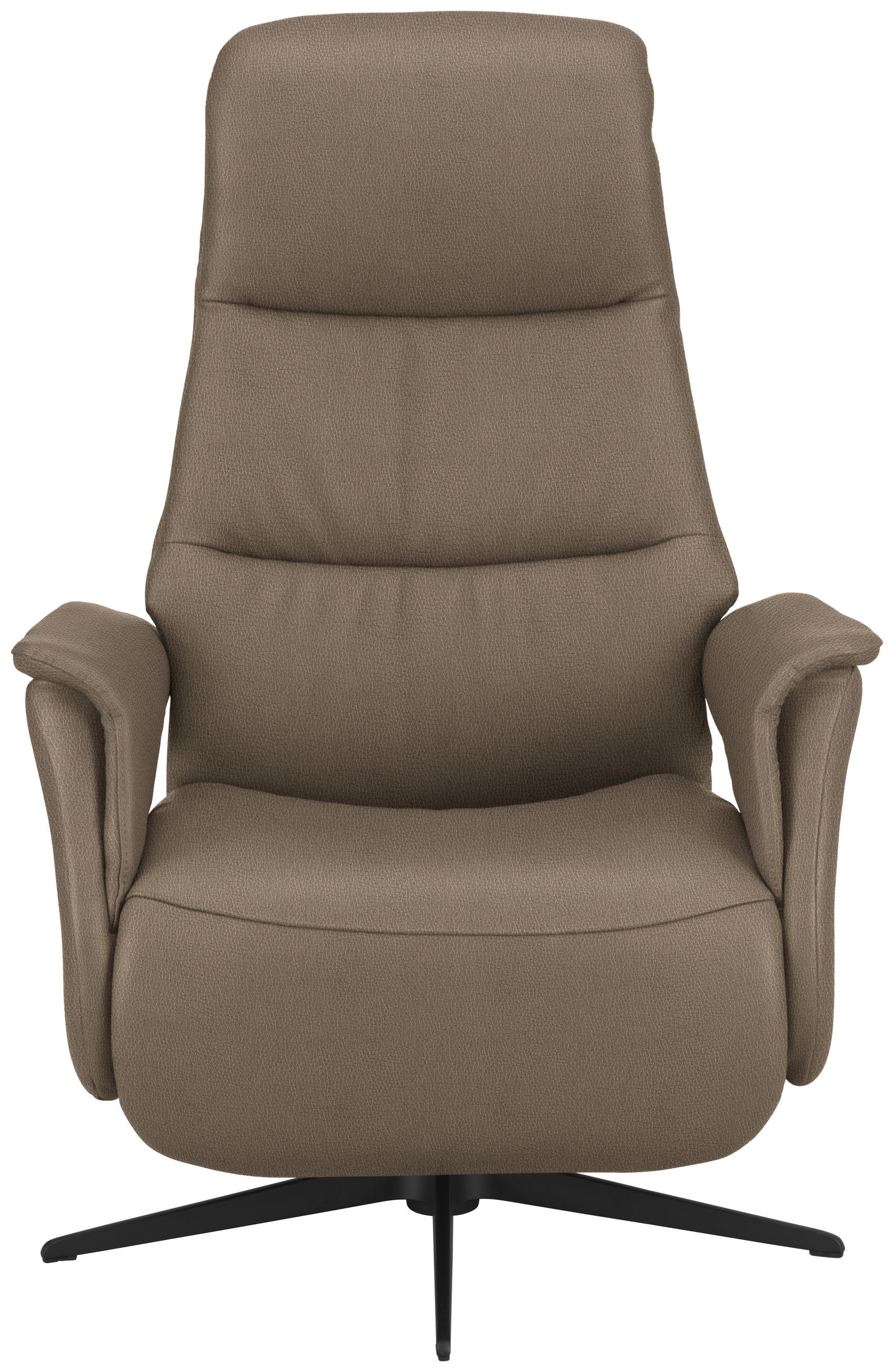 RELAXSESSEL Echtleder    - Hellbraun/Schwarz, Design, Leder/Metall (74/105/83cm) - Welnova